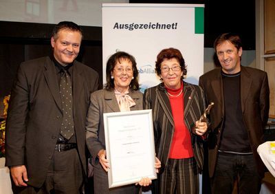 v.l.n.r. Martin Bruggraber (JobAllianz), HR Dr. Margareta Steiner (Bundessozialamt Landesstelle Stmk), Bgm. Grete Gruber, Manfred Herbst (BBRZ) (Foto: JobAllianz)