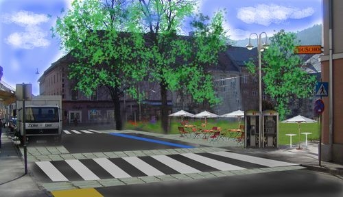 So soll der neue Hauptplatz ausschauen - Montagen 01: Stadtamt Judenburg, H. Kreiter So soll der neue Hauptplatz ausschauen - Montagen 01: Stadtamt Judenburg, H. Kreiter