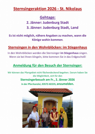 Sternsingeraktion 2026, Pfarre St. Nikolaus