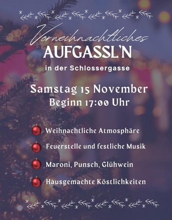 Vorweihnachtliches Aufgassl'n in der Schlossergasse